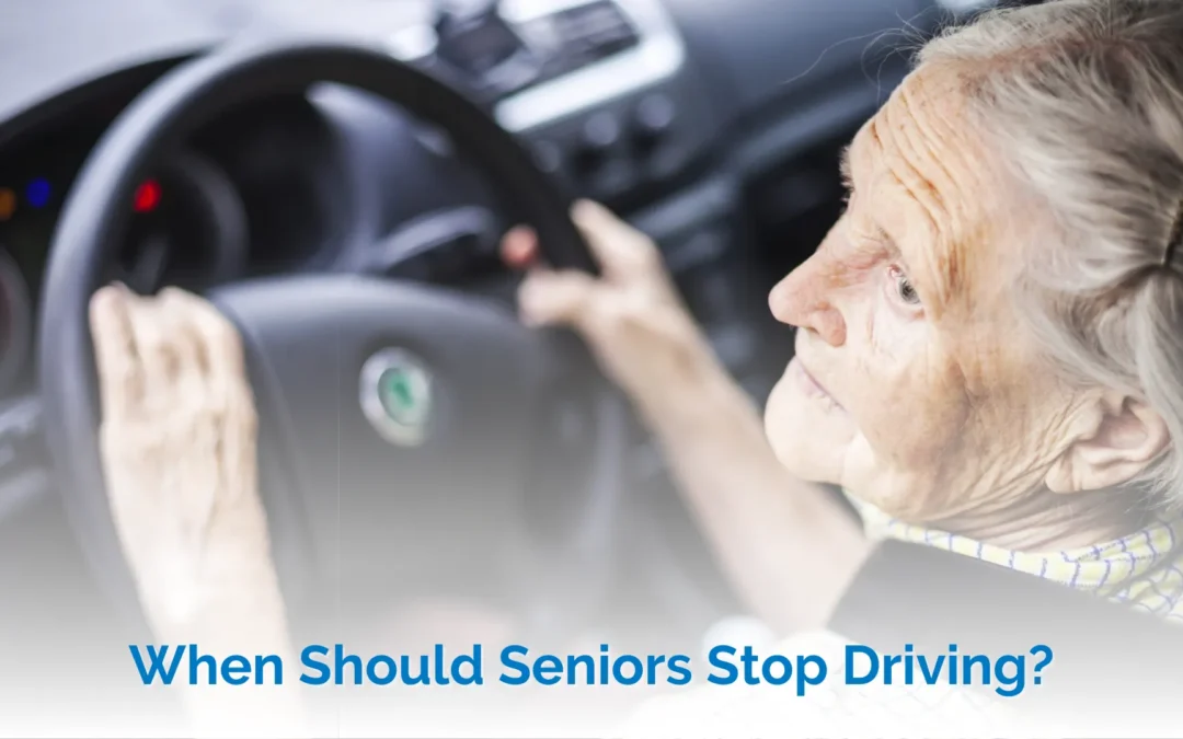 When Should Seniors Stop Driving? - elderly woman sitting in driver's seat of cat